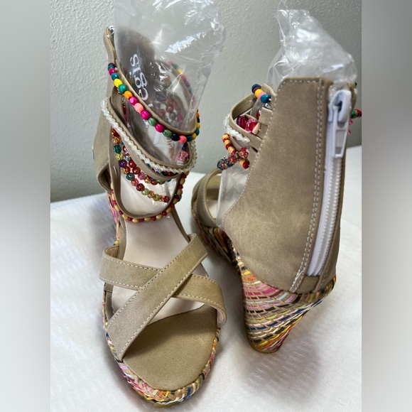 Sold…Get More Beauty Wedge Beaded Wedge Heels - Picture 8 of 13